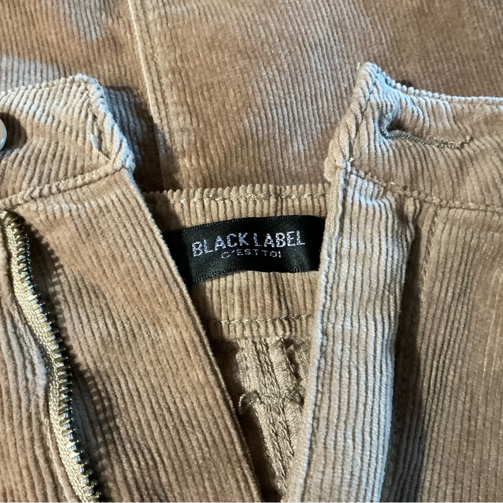 C’EST Toi Black Label Tan Corduroy Skirt High Waist Fall Neutral Stretch NWT L - Picture 3 of 8